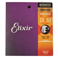 Elixir Nanoweb 磷青銅 HD Light 民謠吉他弦, 單一顏色, 16182, 1個