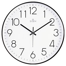 Sisem 超大型免鑽孔裝飾靜音壁鐘 50cm SS-1003 圓體, 黑色