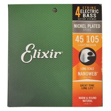 Elixir 鍍鎳鋼輕中張力4弦貝斯弦, 單一顏色, 1個, 14077