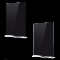 Nahome 雙面直立式T型POP架 A4 21 x 29.7 cm, 2個, 透明