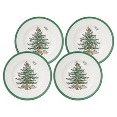 스포드 포트메리온 크리스마스트리 사이드접시, 혼합색상, 4개, 16cm