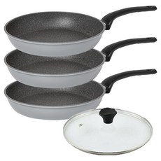 퀸센스 후라이팬 3종세트, 그레이, 1세트, 24cm후라이팬+28cm궁중팬+24cm궁중팬+28cm유리뚜껑