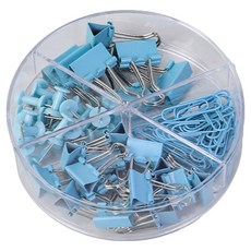 Modian 漂亮粉彩雙頭鐵夾 天空藍 84入組, 1套, 小