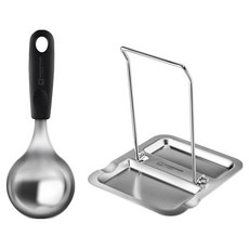 WAGENSTEIGER 全不鏽鋼廚房工具2件組, 1個, Löffel 湯勺 + 蓋子與湯勺架, 單一顏色