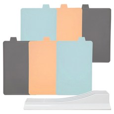 Camellia 時尚分類砧板6件 + 砧板架套組, 1套, 天空藍 2個+蜜桃色 2個+深灰色 2個+砧板架