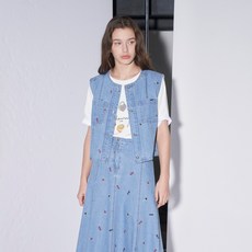 Olivia Lauren 女款刺繡亮點丹寧背心 VVBQC5M3461