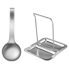WAGENSTEIGER 全不鏽鋼廚房工具2件組, 1個, Haken 大湯勺 + 蓋子與湯勺架, 單一顏色