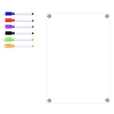 YoonThePick 冰箱壓克力磁鐵留言板 + 白板筆 6支組, pp