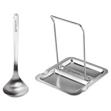 WAGENSTEIGER 全不鏽鋼廚房工具2件組, 1個, Pure 小湯勺 + 蓋子與湯勺架, 單一顏色