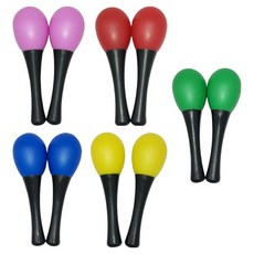 PERZOOM 沙鈴樂器玩具 藍色 2入 + 粉紅色 2入 + 綠色 2入 + 黃色 2入 + 紅色 2入 套組, 1套, 單一商品