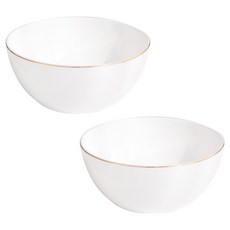 骨瓷 Blanc Gold 大碗, 2個, 白色