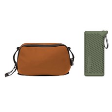 원더드 테크파우치 오렌지 L + 피지테크 카드리더기 타입C 그린 세트, 1세트, P-GM-162(카드리더기)