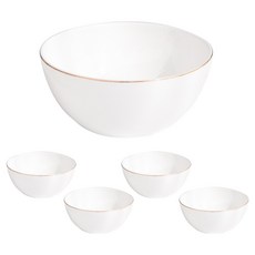 본차이나 블랑골드 대접, 화이트, 5개