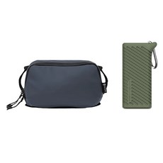 원더드 테크파우치 블루 L + 피지테크 카드리더기 타입C 그린 세트, 1세트, P-GM-162(카드리더기)