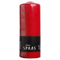 SPAAS 圓柱蠟燭 紅色 6 x 15 cm, 無香, 1個, 311g