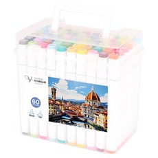 Van Dyck 雙頭彩色麥克筆 60色 + 收納盒套組, 1套