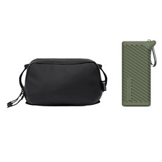 원더드 테크파우치 블랙 L + 피지테크 카드리더기 타입C 그린 세트, 1세트, P-GM-162(카드리더기)