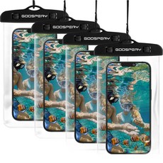 GOOSPERY 彩色玩水手機防水袋, 4個, 黑色