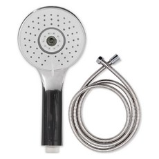AQUADUO 3功能蓮蓬頭+淋浴軟管 2m, 1組, 鍍鉻(蓮蓬頭)+金屬(軟管)