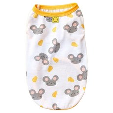 김멍냥 강아지 데일리 내복, 옐로우, 1개