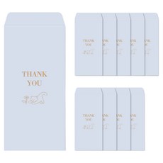 Dalphong 燙金Thank You零用錢信封, 天空藍, 10個