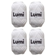 WoolClub 防水聚酯纖維Lumi編織線 50g, 4個, 1 白色