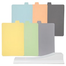 Camellia 摩登索引砧板6件 + 砧板架套組, 1套, 黃色+薄荷綠+淺灰色+天空藍+桃色+深灰色+砧板架