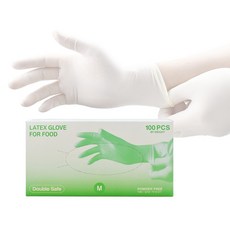 Double Safe 食品級乳膠手套, 中(M), 1個, 象牙白