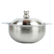 電磁爐適用Bear Cook 3層深型雙耳鍋+矽膠把手 2入組, 1組, 銀色，隨機出貨(矽), 28cm