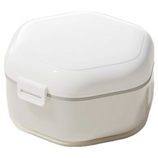 ABM 덴탈 틀니 세척 보관 케이스, 화이트, 1개