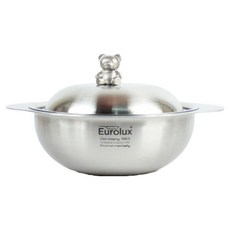 電磁爐適用Bear Cook 3層淺雙耳鍋+矽膠把手 2入組, 1組, 銀色，隨機出貨(矽), 28cm