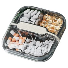 Someday 優質按星期分類攜帶式4格透明藥盒 7 x 7 x 2.5 cm, 1個