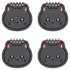 喵的男子漢 臉型筆記本, 4個, 蝴蝶