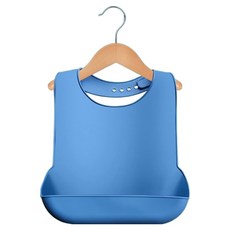 Roy商店 矽膠長者成人用圍兜, 藍色, 1個