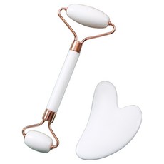 앞날창창 얼굴 바디 마사지기 롤러 + 괄사, 1세트, 화이트 undefined/undefined 반품 최저가 3,640원