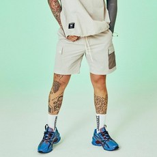 LIFEWORK 霓虹抽繩網眼口袋短褲