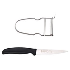 AMBROGIO SANELLI 山里尼 削皮刀 + 水果刀 黑色組合, 1套