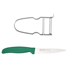 AMBROGIO SANELLI 山里尼 綠色套組, 1套, 削皮刀 + 水果刀
