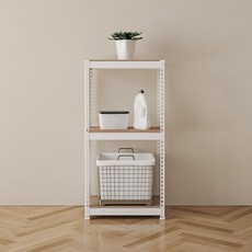 SPEEDRACK 韓國製造免螺絲組裝式鐵製角鋼架, 3層, 白色