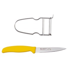 AMBROGIO SANELLI 山里尼 不鏽鋼刀具組 黃色, 1套, 削皮刀 + 水果刀