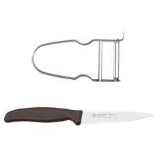 AMBROGIO SANELLI 山里尼 不鏽鋼刀棕色套組, 1套, 削皮刀 + 水果刀