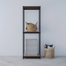 스피드랙 무볼트 조립식 철제 앵글 선반, 블랙, 3단
