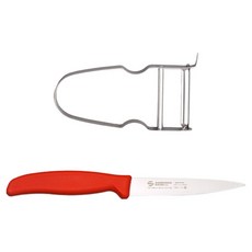 AMBROGIO SANELLI 山里尼 削皮刀 + 水果刀 紅色組合, 1套