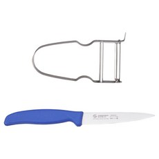 AMBROGIO SANELLI 山里尼 削皮刀 + 水果刀 藍色套組, 1套