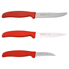 AMBROGIO SANELLI 山里尼 削皮刀3件組 紅色, 3種刀具, 1個