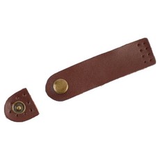 브랜드얀 스냅단추 가죽 사시꼬미 일자 라운드형, 다크브라운, 1개