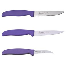 AMBROGIO SANELLI 山里尼 廚房刀具3件組 紫色, 餐刀 + 削皮刀 + 蔬菜刀, 1套