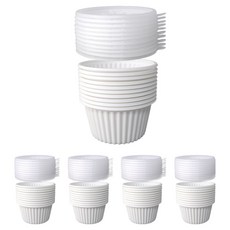 Bloom at home 105Φ PP 飯碗 湯碗 小菜碗 白色 中 50入 + 蓋子 50入 組, 1套, 100入