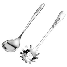 HERZOG PFANNEN 全不鏽鋼 SUS304 湯勺 + 撈麵勺組, 銀色, 1套