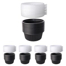 Bloom at home 105Φ PP飯碗 湯碗 配菜碗 黑色 小 50入 + 蓋子 50入 套組, 1套, 100入